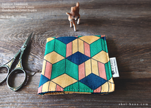 Load image into Gallery viewer, Quadruple Reversible Japanese Handkerchief, Geometry ⦿wghc0022
