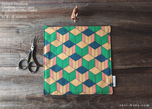 Load image into Gallery viewer, Quadruple Reversible Japanese Handkerchief, Geometry ⦿wghc0022
