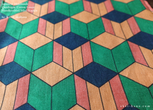 Load image into Gallery viewer, Quadruple Reversible Japanese Handkerchief, Geometry ⦿wghc0022
