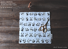Load image into Gallery viewer, Quadruple Reversible Japanese Handkerchief, Panda, 100% Japanese Cotton Gauze ⦿wghc0025
