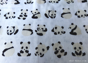 Quadruple Reversible Japanese Handkerchief, Panda, 100% Japanese Cotton Gauze ⦿wghc0025