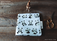 Load image into Gallery viewer, Quadruple Reversible Japanese Handkerchief, Panda, 100% Japanese Cotton Gauze ⦿wghc0025
