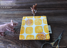 Load image into Gallery viewer, Quadruple Reversible Japanese Handkerchief, Yellow Blocks and Fireworks, 100% Japanese Cotton Gauze ⦿wghc0026
