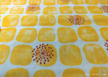 Load image into Gallery viewer, Quadruple Reversible Japanese Handkerchief, Yellow Blocks and Fireworks, 100% Japanese Cotton Gauze ⦿wghc0026
