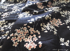 Kimono Baby Blanket/Adult Lap Blanket, Shidare Zakura Black, 2 sizes ⦿blb0002