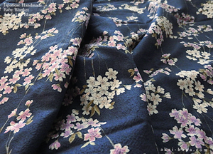 Kimono Baby Blanket/Adult Lap Blanket, Shidare Zakura Navy, 2 sizes ⦿blb0003