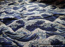 Load image into Gallery viewer, Kimono Baby Blanket/Adult Lap Blanket, Hokusai Wave ⦿blb0007
