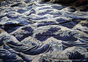 Kimono Baby Blanket/Adult Lap Blanket, Hokusai Wave ⦿blb0007