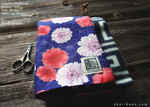 Load image into Gallery viewer, Kimono Baby Blanket/Adult Lap Blanket, Sakura Navy, 2 sizes ⦿blbj0009
