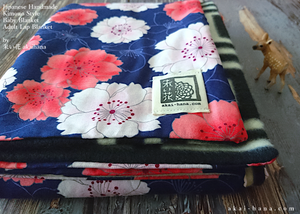 Kimono Baby Blanket/Adult Lap Blanket, Sakura Navy, 2 sizes ⦿blbj0009