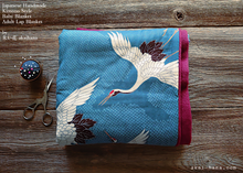 Load image into Gallery viewer, Kimono Lap Blanket/Baby Blanket, Tancho Zuru (Japanese Crane) ⦿blb0013
