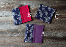 Load image into Gallery viewer, :: Clearance :: Japanese Handmade Coasters, Butterfly Aizome Style, Set of 2
