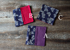 :: Clearance :: Japanese Handmade Coasters, Butterfly Aizome Style, Set of 2