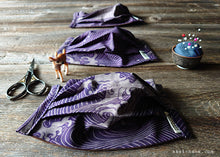 Load image into Gallery viewer, Purple Waves, Japanese Handmade Kimono Style Mask with filter pocket &amp; nose wire, comes with 1 Free Filter Insert
