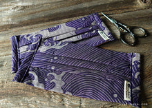 Load image into Gallery viewer, Purple Waves, Japanese Handmade Kimono Style Mask with filter pocket &amp; nose wire, comes with 1 Free Filter Insert

