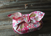 Load image into Gallery viewer, Furoshiki Reusable Fabric Wrap, Bandana, Hikita Hanaguruma Pink ⦿fsjf0002
