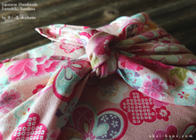 Load image into Gallery viewer, Furoshiki Reusable Fabric Wrap, Bandana, Hikita Hanaguruma Pink ⦿fsjf0002
