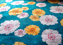 Load image into Gallery viewer, Furoshiki Reusable Fabric Wrap, Bandana, SAKURA Turquoise ⦿fsjf0006
