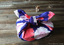 Load image into Gallery viewer, Furoshiki Reusable Fabric Wrap, Bandana, SAKURA Navy ⦿fsjf0007
