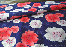 Load image into Gallery viewer, Furoshiki Reusable Fabric Wrap, Bandana, SAKURA Navy ⦿fsjf0007
