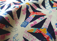 Load image into Gallery viewer, Furoshiki Reusable Fabric Wrap, Bandana, Asanoha Hana Monyou Navy⦿fsjf0017
