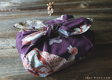 Load image into Gallery viewer, Furoshiki Reusable Fabric Wrap, Bandana, Wagara Purple⦿fsjf0018
