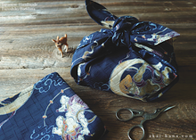 Load image into Gallery viewer, Furoshiki Reusable Fabric Wrap, Bandana, Fūjin Raijin ⦿fsjf0019
