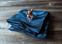 Load image into Gallery viewer, Furoshiki Reusable Fabric Wrap, Bandana, Japabese Double Gauze Camouflage Navy ⦿fsjf0026
