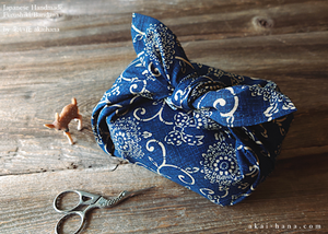 Furoshiki Reusable Fabric Wrap, Bandana, Kikukarakusa ⦿fsjf0035