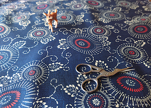 Furoshiki Reusable Fabric Wrap, Bandana, Kikukarakusa ⦿fsjf0036