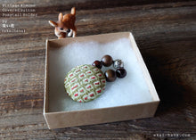 Load image into Gallery viewer, Vintage Kimono Covered Button Hair Ties, Shibori matcha green
