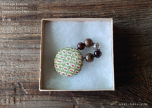 Load image into Gallery viewer, Vintage Kimono Covered Button Hair Ties, Shibori matcha green
