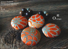 Load image into Gallery viewer, Vintage Kimono Obi Covered Button Hair Ties, Kenran phvk0007
