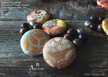 Load image into Gallery viewer, Vintage Kimono Obi Covered Button Hair Ties, Kenran phvk0007
