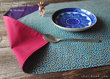 Load image into Gallery viewer, Clearance⦿Japanese Handmade Placemats, Uzumaki Cyan pmjf1007
