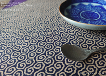 Load image into Gallery viewer, :: Clearance :: Japanese Handmade Placemats, Uzumaki Dark Navy ⦿pmjf1008
