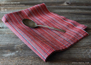 Japanese Kimono Placemats, Mikawa Momen pmmk0002, 100% Cotton