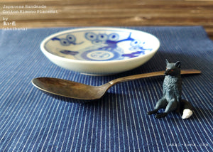 Japanese Kimono Placemats, Mikawa Momen pmmk0006, 100% Cotton