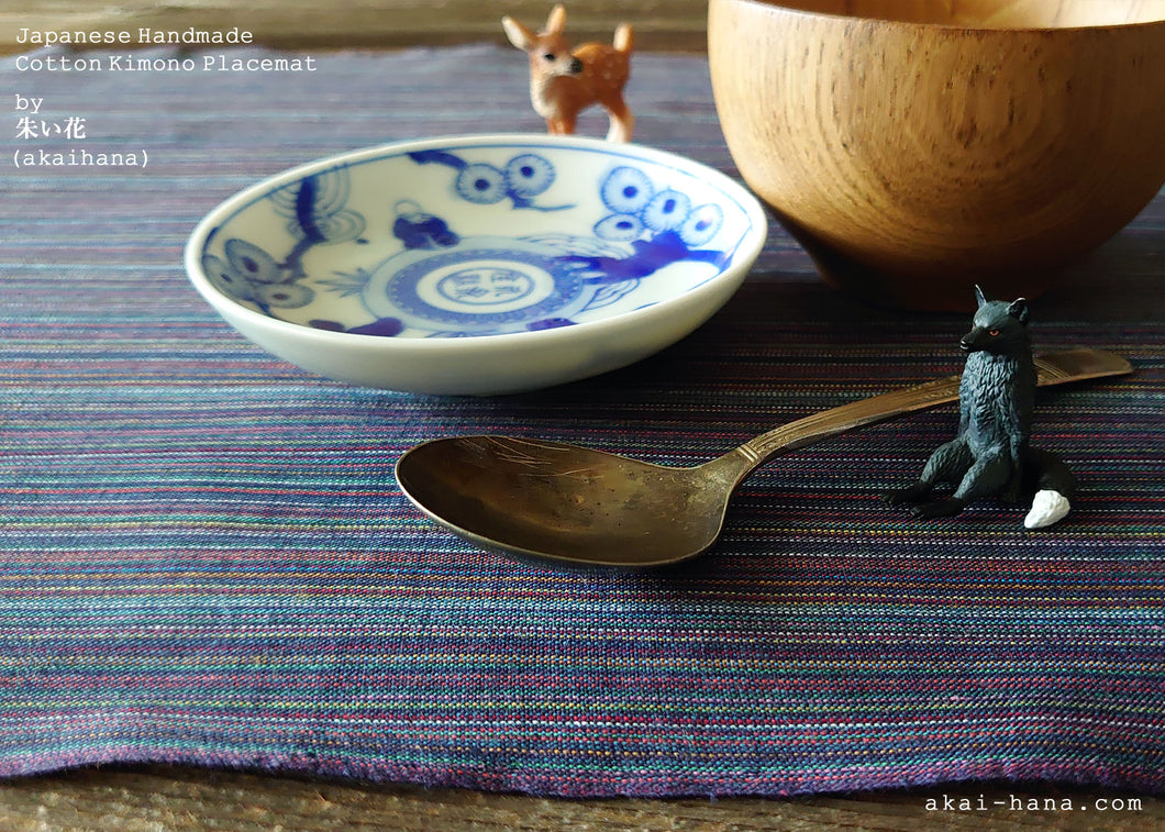 Japanese Kimono Placemats, Mikawa Momen 100% Cotton ⦿pmmk0011