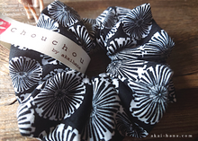 Load image into Gallery viewer, Japanese Handmade Scrunchies, Monotone Floral, scaf0005
