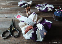 Load image into Gallery viewer, Japanese Handmade Kimono style Scrunchies, Chrysanthemum Purple, scjf0010
