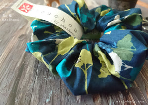Japanese Handmade Chouchou/Scrunchies, Wonder Forest Navy, scjf0053