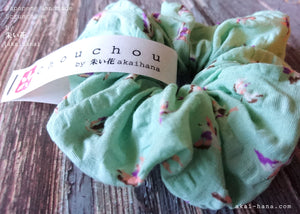 Japanese Handmade Scrunchies, Singing Birds, scjf0078