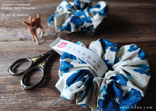 Load image into Gallery viewer, Japanese Handmade Scrunchies, Blue Floral, scjf0085
