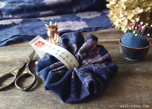 Load image into Gallery viewer, Japanese Handmade Scrunchies, Purple Dyed Floral from Thailand, scjf0088
