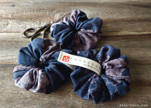 Load image into Gallery viewer, Japanese Handmade Scrunchies, Purple Dyed Floral from Thailand, scjf0088
