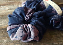 Load image into Gallery viewer, Japanese Handmade Scrunchies, Purple Dyed Floral from Thailand, scjf0088
