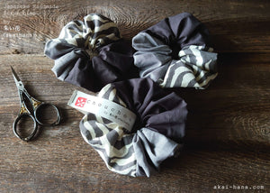 Japanese Handmade Scrunchies from Remnants, Monotone x Zebra