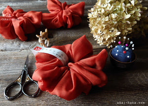 Japanese Handmade Scrunchies, Scarlet