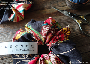 Japanese Handmade Kimono Style Chouchou/Scrunchies, scjf0099